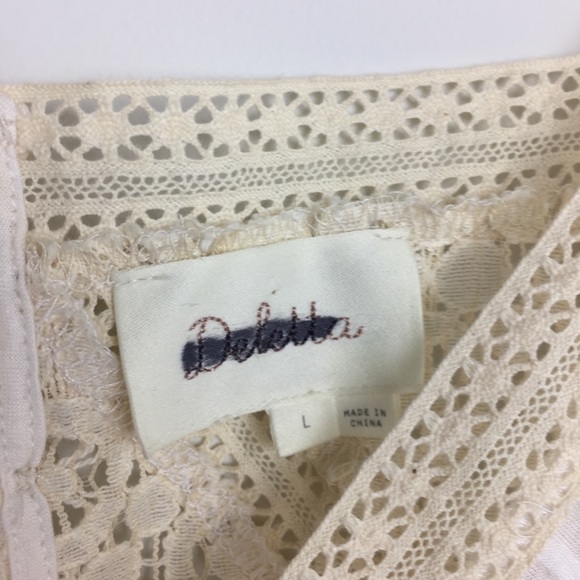 Anthropologie Deletta Boho Crochet-Like Tank Top L - Picture 2 of 7